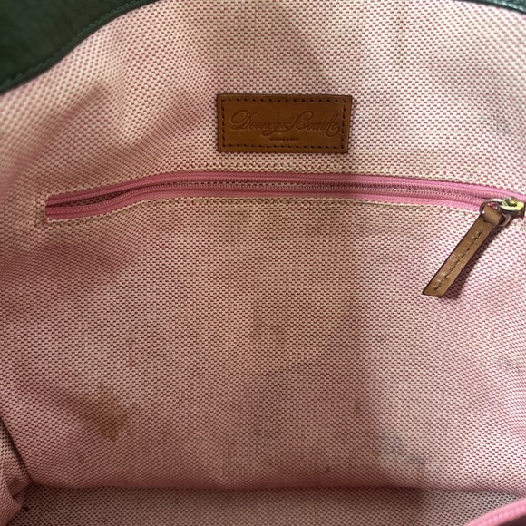 Vintage Dooney And Bourke Large Green Pebbled Leather Shoulder Bag Purse - Picture 8 of 12